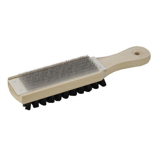 Le Brownells Double Face File Cleaner est un outil essentiel avec des brosses en nylon et en acier pour garder tes fichiers propres et efficaces.