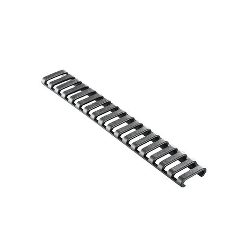 Il 18-SLOT LOWPRO LADDER RAIL COVER offre una superficie di presa antiscivolo, proteggendo le mani e i binari, migliorando il controllo dell'arma durante l'uso.