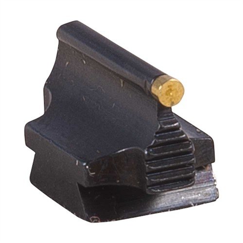 Mirino frontale RAMP MOUNTED in ottone dorato, realizzato in acciaio blu, offre precisione e stile per fucili con base a rampino. Disponibile con diverse perle.