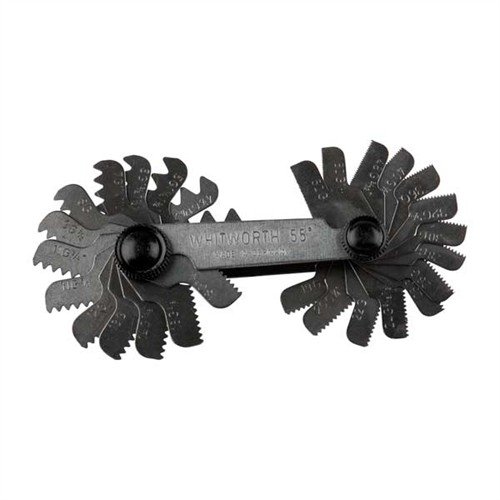 Il Brownells Straight Thread Pitch Gauge offre misurazioni precise con 24 lame metriche e 28 lame BSW, costruzione in acciaio per durabilità e marcature permanenti.