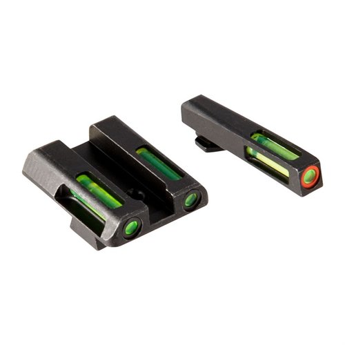 Die HIVIZ LiteWave H3™ Sights bieten eine aussergewöhnliche Sichtbarkeit bei allen Lichtverhältnissen, mit einem intuitiven 3-Punkt-Muster und einem leuchtend orangefarbenen Ring.