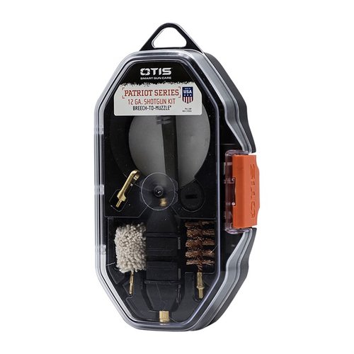 Das 12GA PATRIOT SERIES SHOTGUN KIT von OTIS bietet alles, was du für die Reinigung deines Schrotgewehrs brauchst, inklusive einem praktischen T-Griff und 4 Bits.