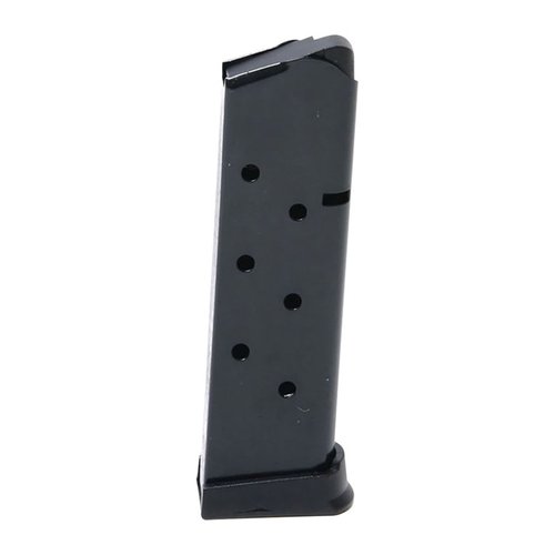 Caricatore da 8 colpi per 1911 Government Model® .45 ACP, realizzato in acciaio al carbonio trattato termicamente, con finitura nera o nichelata, made in USA.