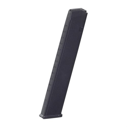 Caricatore in polimero .40 S&W per Glock 22/23/27, capacità espansa fino a 27 colpi, realizzato in Zytel, resistente e durevole, made in USA.