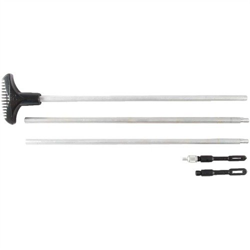 Le aste di pulizia HOPPES in alluminio e acciaio per pistole, fucili e fucili a pompa offrono manici girevoli e punte standard per una pulizia efficace.