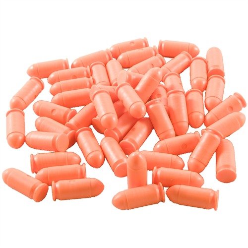 I SAF-T-TRAINERS Dummy Rounds, in plastica arancione, sono ideali per l'addestramento, evitando confusione con munizioni reali grazie al loro colore vivace.