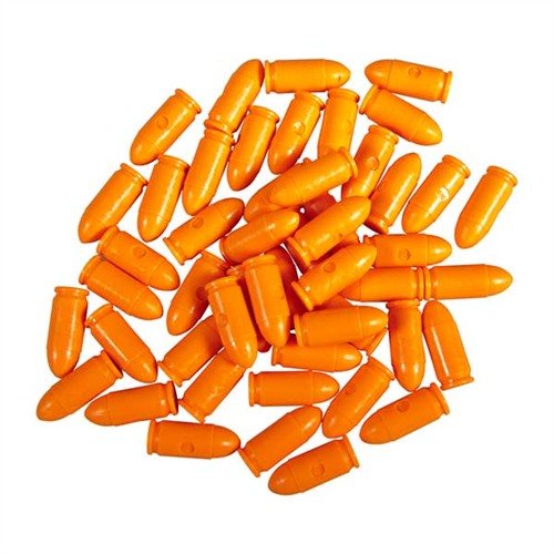 I SAF-T-TRAINERS Dummy Rounds sono realizzati in plastica colorata, ideali per l'addestramento, garantendo che non vengano confusi con munizioni vere.