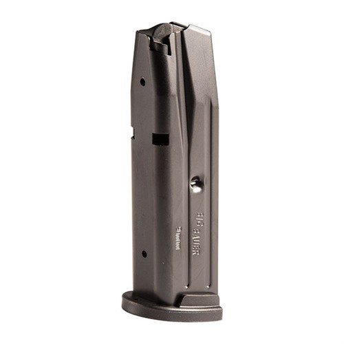 Die SIG Sauer P250/P320 9mm Luger Magazine bieten zuverlässige Leistung mit einem robusten Stahlkörper, satin schwarzem Finish und abnehmbarem Boden.