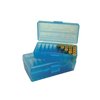 MTM CASE-GARD FLIP TOP PISTOL AMMO BOX 41 LC-45 LONG COLT 50 ROUND BLUE
