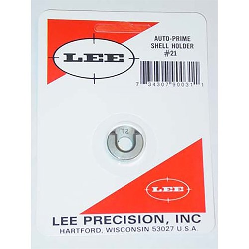 I porta cartucce Lee Auto Prime #21 sono realizzati in acciaio temprato, garantendo precisione e durata, compatibili con gli strumenti di priming Lee.