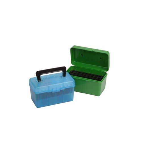 La HANDLE CARRY RIFLE AMMO BOX offre una protezione ottimale per le munizioni, maniglia pieghevole, design impilabile e protezione delle punte delle pallottole.