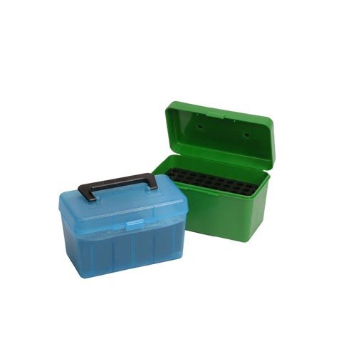 La HANDLE CARRY RIFLE AMMO BOX offre protezione eccellente per le munizioni, manico pieghevole, e design impilabile per un facile trasporto e stoccaggio.