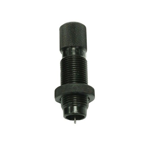 Il Redding Small Decapping Die consente di deprimere e pulire i casi fino a .50 calibro, con lunghezze fino a 2.5 pollici, ideale per preparare le munizioni.