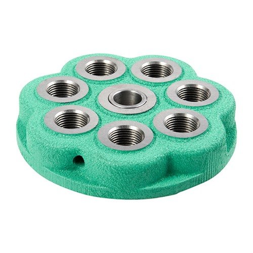 La T-7 Turret Press offre una testa girevole a sette stazioni, costruzione in ghisa e allineamento preciso, accettando die da 7/8