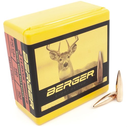Les balles Berger 270 Caliber 140gr sont conçues pour un tir précis, compatibles avec les carabines de fabrication, idéales pour la chasse à moyenne portée.