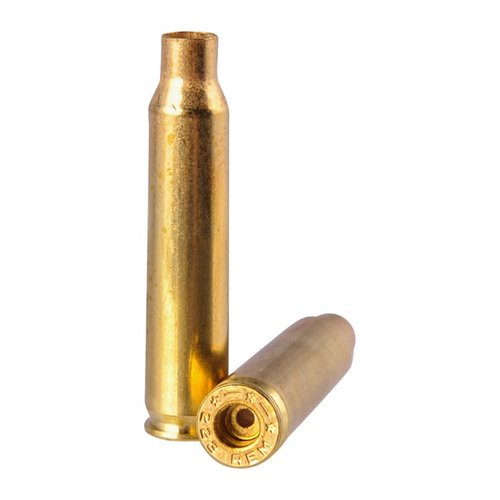La cartuccia Starline .223 Remington è pronta per il ricaricamento, resistente a cariche 5.56 NATO e disponibile in confezioni da 100 o 500 pezzi.