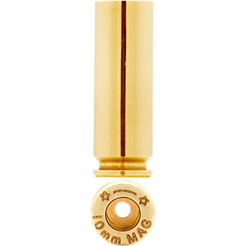 La Starline 10MM MAGNUM BRASS è una cartuccia robusta e allungata, ideale per prestazioni superiori; non utilizzabile in pistole 10MM standard.