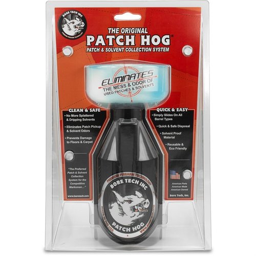 Mit dem PATCH HOG von BORE TECH reinigst du deine Waffen ohne Schmutz und Gerüche. Einfach anbringen, Flasche anschrauben und fertig!