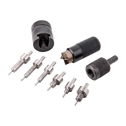 Mit dem E-ZEE TRIMMER von Lyman kannst du Fälle präzise von Hand oder mit einem Antrieb trimmen, ideal für verschiedene Handgun-Kaliber und einfach zu bedienen.