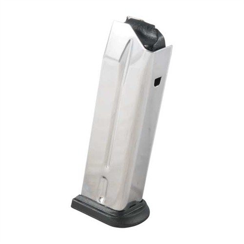 Caricatori in acciaio inox ad alta capacità per Springfield XD, progettati per un'alimentazione fluida e affidabile, con corpo lucido e facile da pulire.