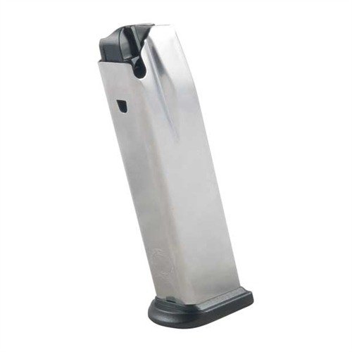 Caricatore XDM 16RD 40S&W in acciaio inox, progettato per alimentazione fluida e affidabile, con capacità di 16 colpi, facile da pulire e con contatore dei colpi.