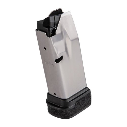 Caricatori OEM Springfield Armory per Hellcat in 9mm, disponibili con capacità di 11 e 13 colpi, garantendo affidabilità e prestazioni elevate.