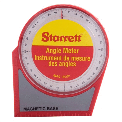 Das STARRETT ANGLE METER aus hochschlagfestem Polymer misst präzise Winkel von 0 bis 90 Grad und hat eine praktische magnetische Basis für die einfache Handhabung.
