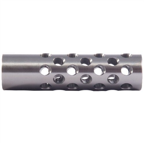 Der #2 Muzzle Brake für .22 Kaliber reduziert den Rückstoss und die Mündungserhebung dank 42 Ports und einem einzigen Expansionsraum für maximale Kontrolle.