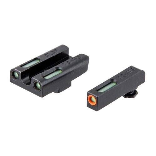 I mirini TFX Pro per Glock® offrono illuminazione costante con Tritium e fibre ottiche, protezione superiore e design per un'acquisizione rapida del bersaglio.