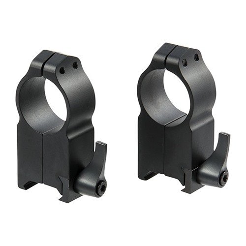 Les anneaux QD Maxima sont robustes, en acier, avec des leviers ajustables, garantissant un maintien précis et une réinstallation sans perte de zéro.