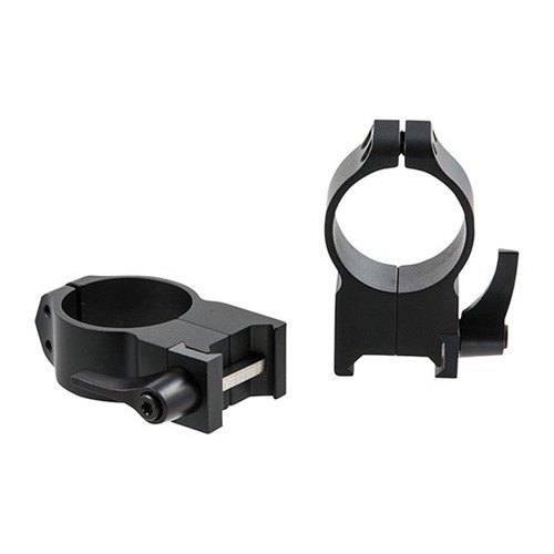 Die MAXIMA Quick Detach Ringe bieten eine robuste, präzise Montage mit verstellbaren Hebeln, die perfekt auf Weaver-Basen passen und die Nullstellung beibehalten.