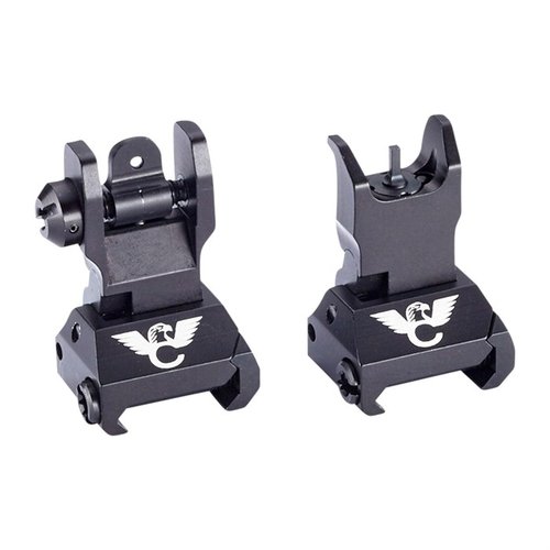 Die AR-15 BACK-UP SIGHT SET von WILSON COMBAT bietet robuste, klappbare Visierungen aus mil-spec Aluminium, die sich einfach auf Picatinny-Schienen montieren lassen.