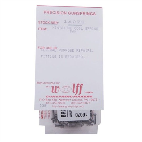 Avec le MINIATURE COIL SPRING PAK de WOLFF, tu as 50 ressorts miniatures pour armes à feu, adaptés à tous tes besoins, en versions anglaise et métrique.